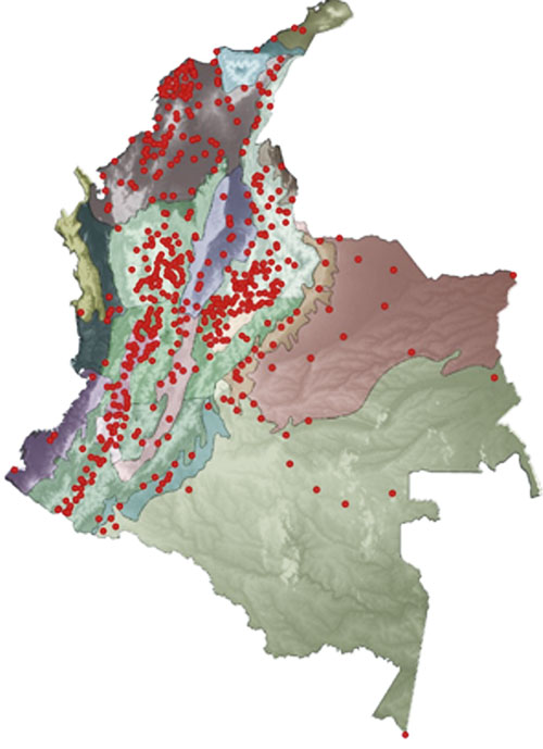 Figura 2. Mapa de riesgo mortalidad por rayos en Colombia