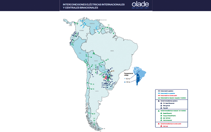 OLADE destaca aumento de intercambios de electricidad entre países de Suramérica 