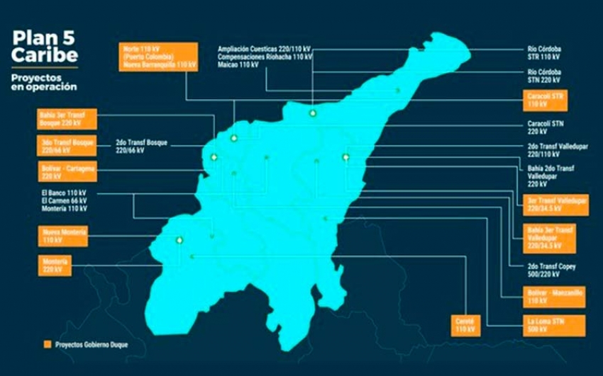 Gobierno duplica obras del ‘Plan 5 Caribe’ en operación para mejorar el servicio de energía