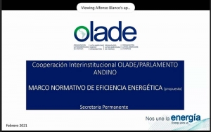 Olade y el Parlamento Andino trabajan en Eficiencia Energética para la subregión
